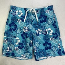 Joe Boxer Men  s Swimwear Swim Trunks Blue Floral Size Large