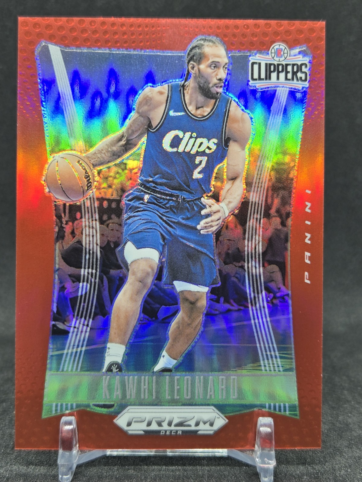 KAWHI LEONARD 2023-24 PANINI PRIZM DECA #278 RED PRIZMS /199