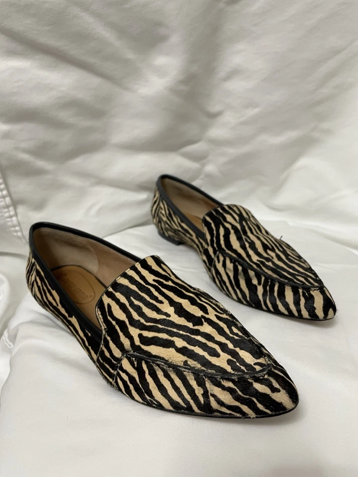 Corso Como Bronceado Negro Cebra Rayas Pelo de becerro Mujer Talla 81/2 Plano Foto 3 de 4