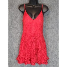 Speechless Red Floral Lace Mini Dress Sleeveless V Neck Party Cocktail Women Med