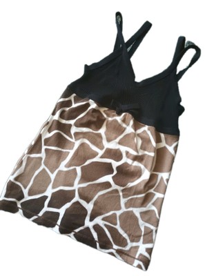 Marc Cain Oberteil Bluse Top  GR. N2 / S Schwarz Beige Animalprint Giraffe Neu