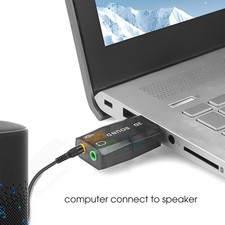 External USB Sound Card 5.1 Channel USB 2.0 Audio Adapter for PC Laptop Mic