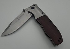 Coltello tascabile Browning coltello outdoor coltello pieghevole campeggio acciaio inox legno 8 cm nuovo
