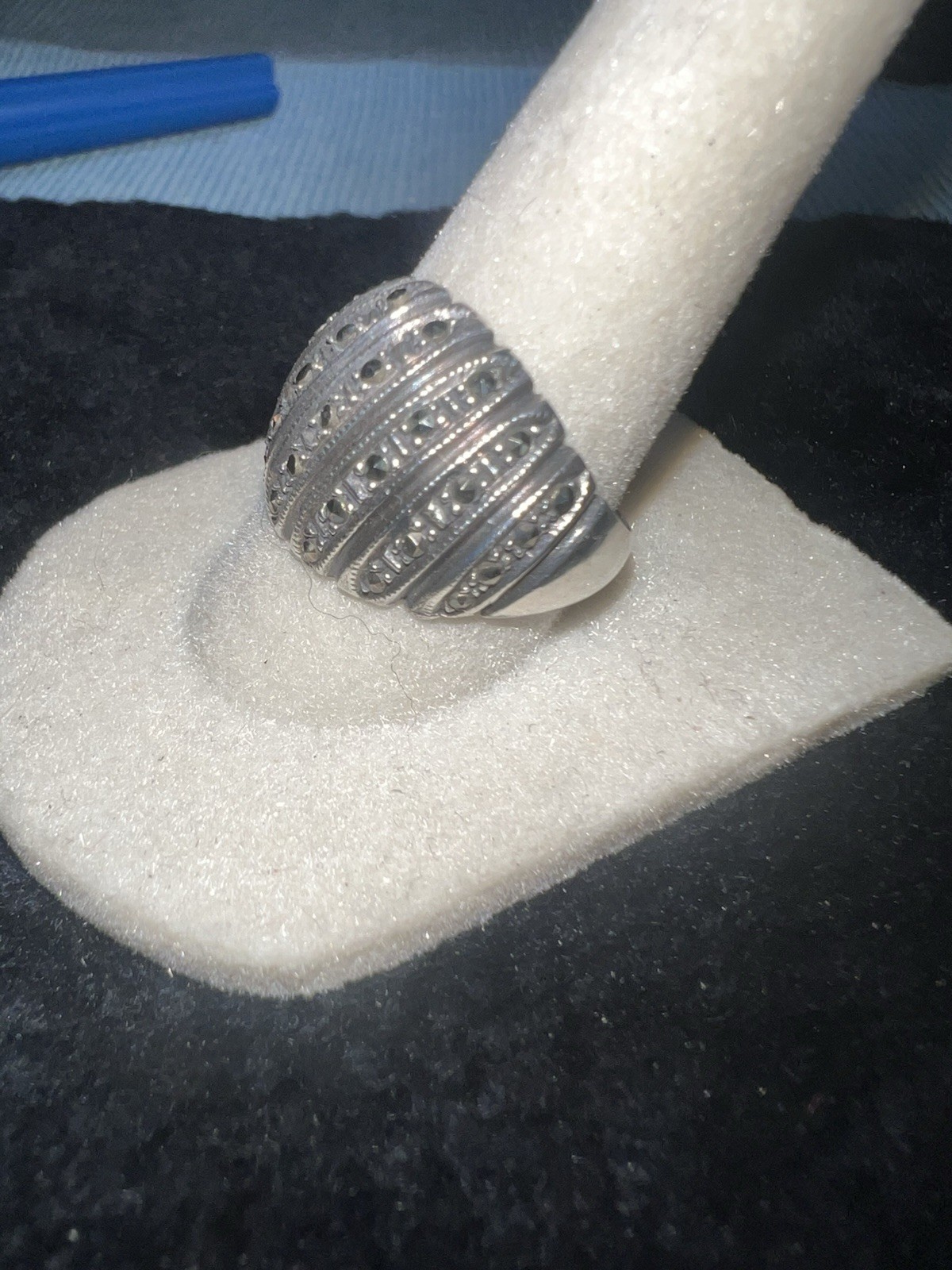 925 Sterling Silver Sparkling Solid Thick Etched … - image 10