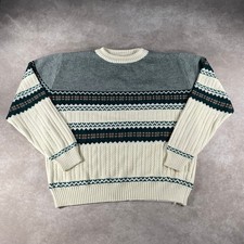 80  s 90  s Hardwood  Pine Acrylic Pattern Knit Sweater Large