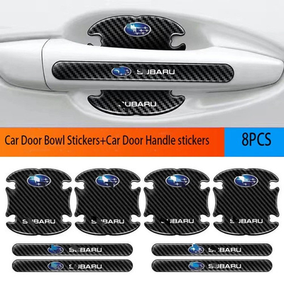 #ad 8PCS For Subaru Carbon Fiber Car Door Handle Bowl Film Protector Accessories $16.55