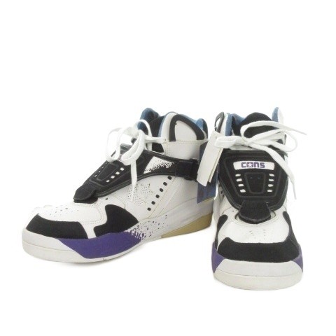 Converse AeroJam EW MID Sneakers HighCut Basketball Shoes White Black Purple Siz thumbnail 2