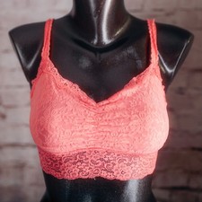 Soma Lace Boho Cute Unlined Breathable Soft Cup Wireless Bralette Medium Pink