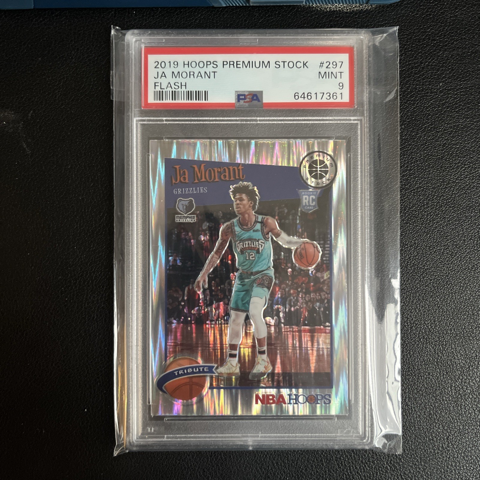 2019-20 Panini NBA Hoops Premium Stock - Hoops Tribute Ja Morant #297 Flashprizm