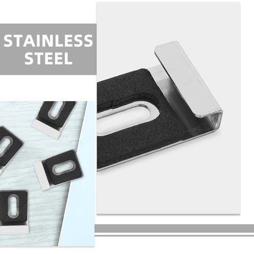 8Pcs Stainless Steel Mirror Hanging Hardware Clips Silver Sturdy Wall Mount - Afbeelding 4 van 12