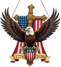 USA 250Th Anniversary 4Th of July Door Sign-Wooden Eagle Sign,Usa 1776  2026 Free