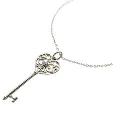 TIFFANY Co Tiffany Heart Key Necklace Pendant Silver 925 5.6g