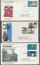 Three USA Bicentennial FDC 1976 St Lucia British Virgin Islands Grenada