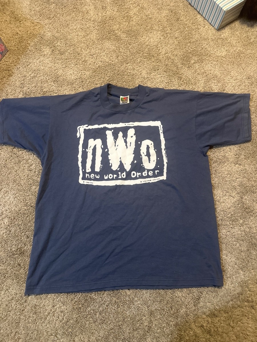 NWO New World Order Shirt Fruit of the Loom Mens XL grey/blue WCW