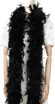 45g Black Feather Boa - 2 Yards Turkey Feathers for Party