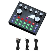 1set V8S Sound Card W/Voice Changer External Audio Devices Wide Compatibility