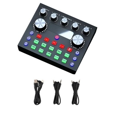 1set V8S Sound Card W/Voice Changer External Audio Devices Wide Compatibility