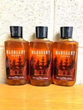 Bath  Body Works MAHOGANY WOODS 2-IN-1 Hair  Men's Body Wash 10oz QTY 3 