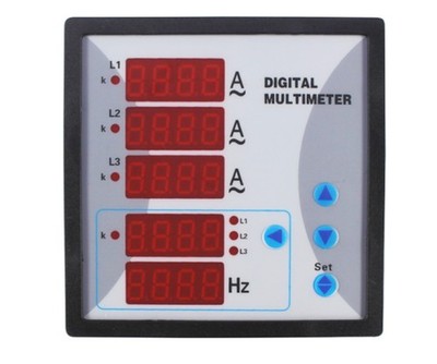 Three-Phase Current, Voltage, and Frequency Combination Meter with Digital Displ