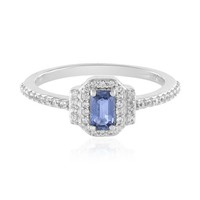 Cavill Ring Sterlingsilber 0,30Ct Blauer Ceylon Saphir Zirkone Damen-