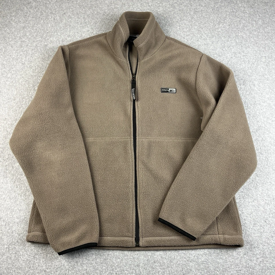 Chaqueta REI De Colección Para Mujer Mediana Marrón Polar Bolsillos con Cremallera Completa Tecnología Hecha en EE. UU. Foto 2 de 4