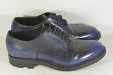 Excellent Men's Prada Made in Italy Pebbled Blue Leather Derby Shoes US 8.5