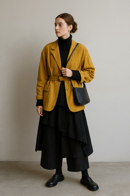 Vintage goatskin jacket mustard yellow 80s | real leather soft leather jacket size 40/42