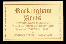 Matchbox label Pub Rockingham Arms Towton Tadcaster Yorkshire MG1274