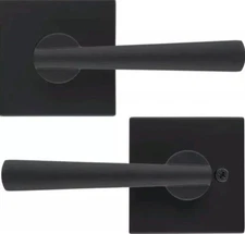 NEW Baldwin Prestige Spyglass Matte Black  Passage Hall/Closet Door Lever Handle