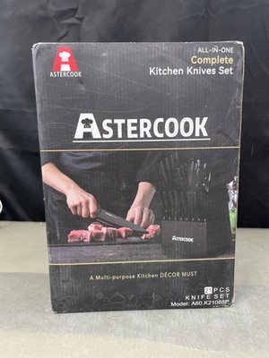 Knife Set, Astercook 21 Pieces Knife Sets for Kitchen with Block