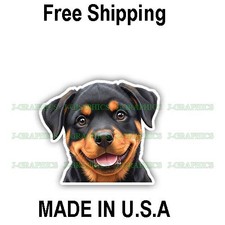 Peeking Rottie Decal Sticker Rottweiler Vinyl Waterproof A