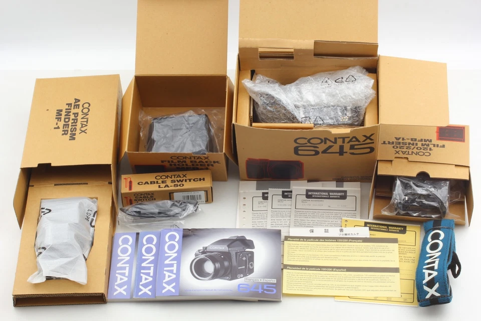 [Casi sin usar en caja] CONTAX 645 Film Camera AE Finder MFB-1 MFB-1A LA-50... - Imagen 2 de 4