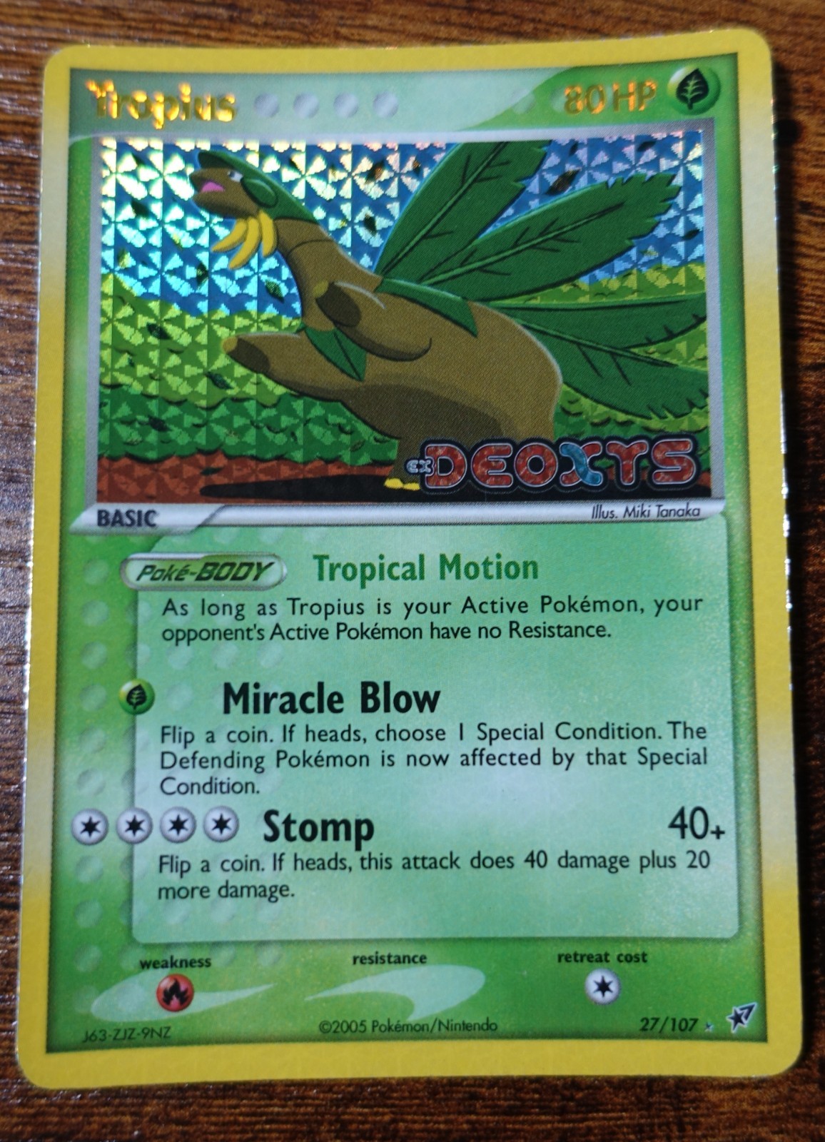 Tropius 27/107 Reverse Holo ex Deoxys Set Pokemon Card LP-PL
