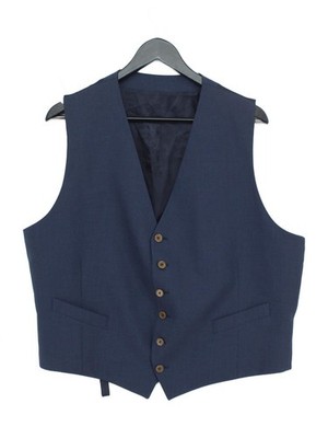 Paul Smith Men's Coat Chest: 46 in Blue 100% Other Overcoat