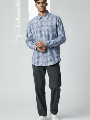 ETRO Blue Check Button Down Shirt Made in Italy EU 40
