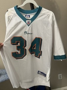NFL Reebok Ricky Williams Miami Dolphins Jersey Men's Size XL #34 White Teal New