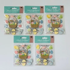 JOLEE'S BOUTIQUE 3-D Sticker Easter Eggs with Basket 5 pack NEW