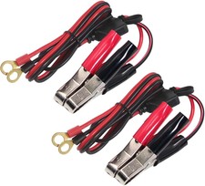 Battery Alligator Clips Booster Jumper Cable - O Ring Terminal -3ft-2 pack