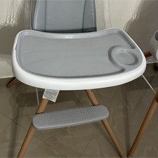 Baby Delight Gray High Chair with Removable Tray, Safety Harness, Wooden Legs