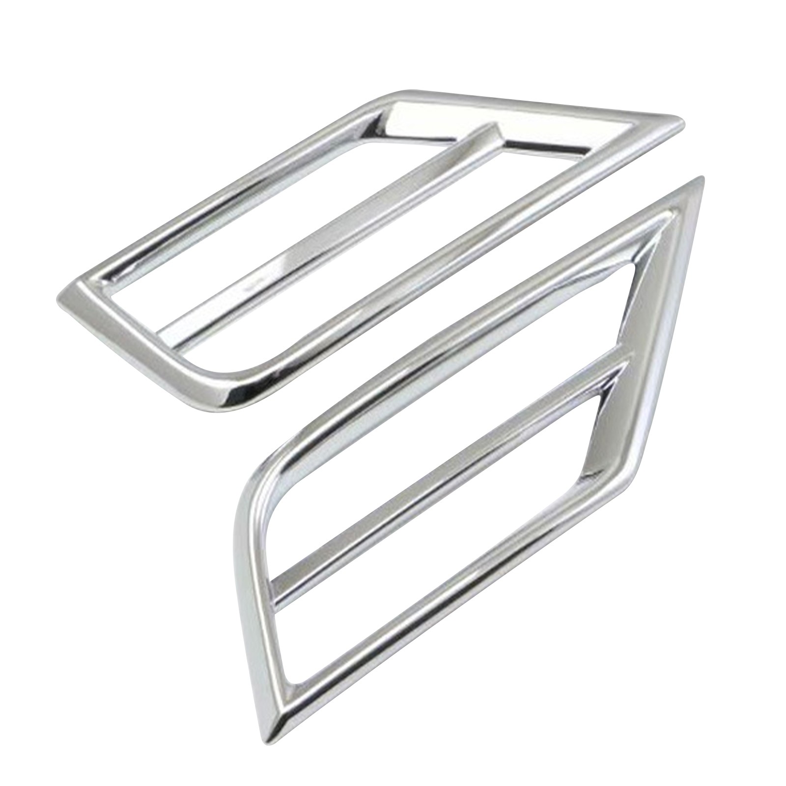 2Pcs L/R ABS Chrome Front Fog Light Lamp Frame Cover Trim For VW Tiguan E