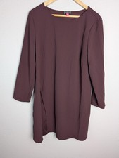 Vince Camuto Dress Womens XL Purple Knee Length Shift 3/4 Sleeve Pockets