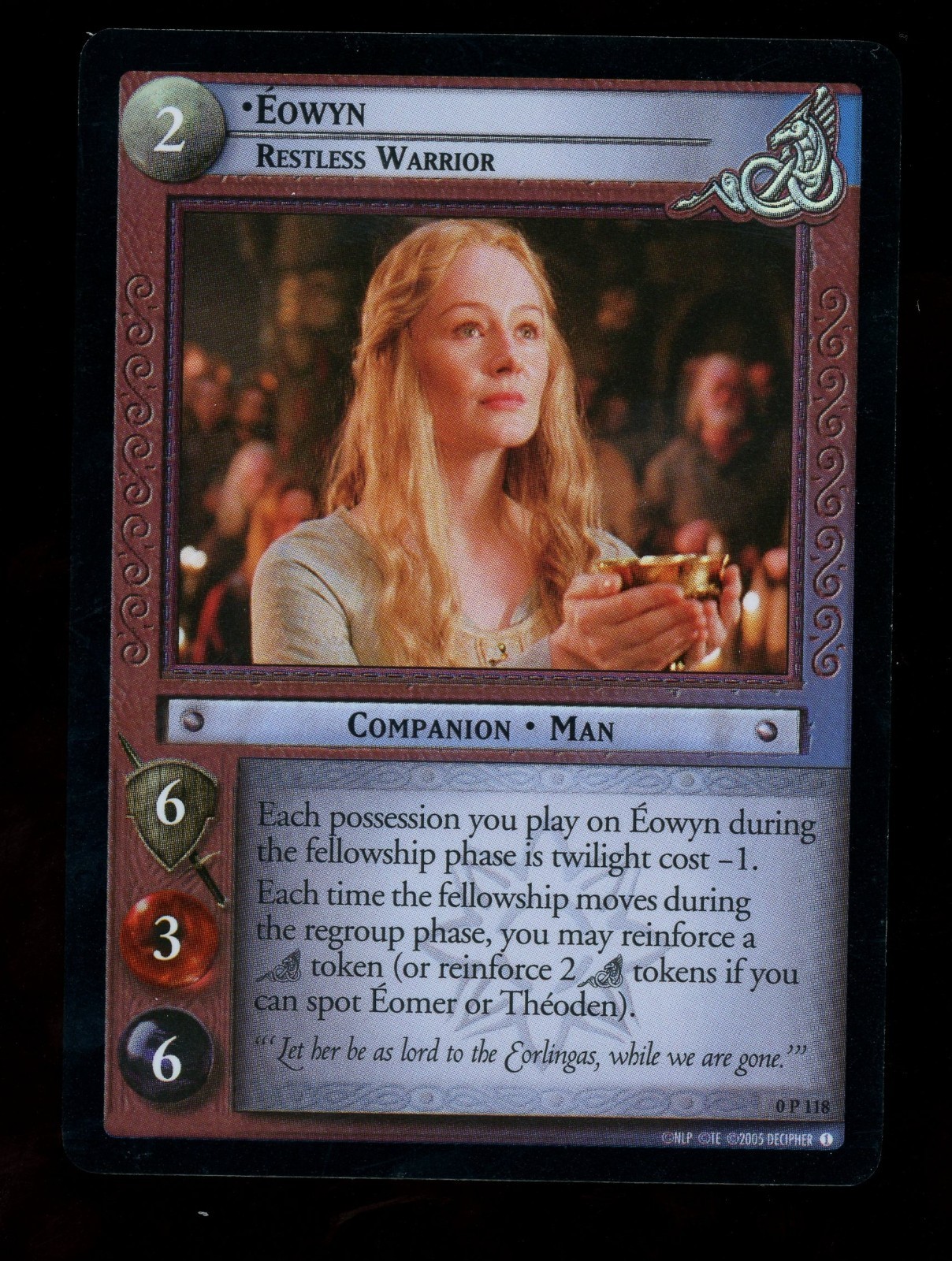 Lord of the Rings LOTR TCG 2005 Promo Foil 0P118 Eowyn, Restless Warrior