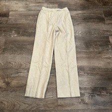 Vintage Evan-Picone Cream Herringbone High Waisted Trousers Made in USA Size 12