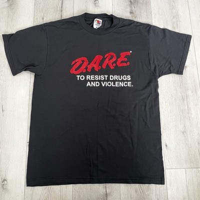 Vintage 90 s D.A.R.E. America Fruit Of The Loom Graphic Logo T-Shirt Adult Large