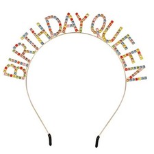 Birthday Crown for Women - Gold Rainbow Tiara for Girls - Princess Crown