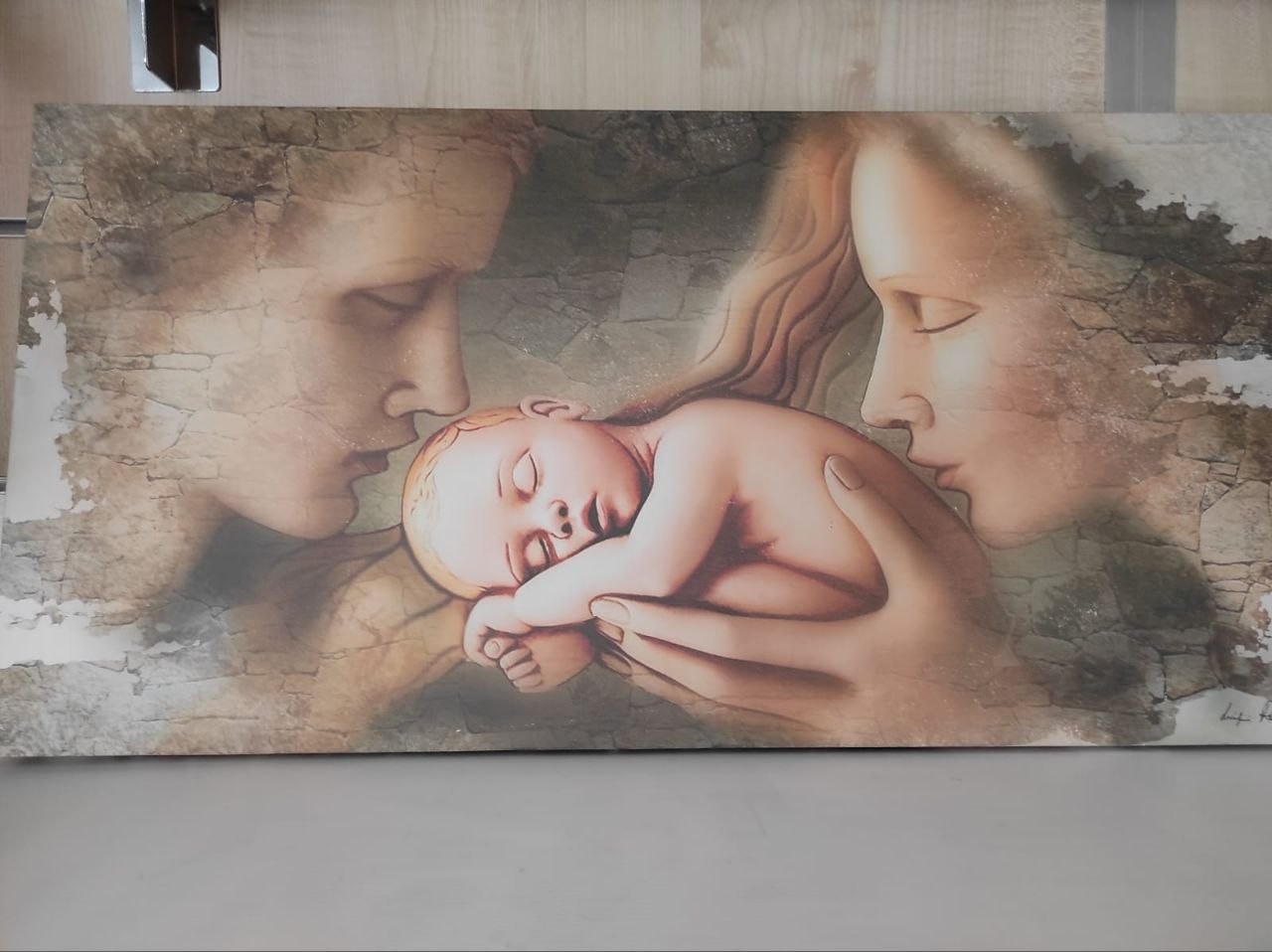 Luigi Pesaresi Quadro Sacra Famiglia 70x35 cm arte sacra regalo — foto 2