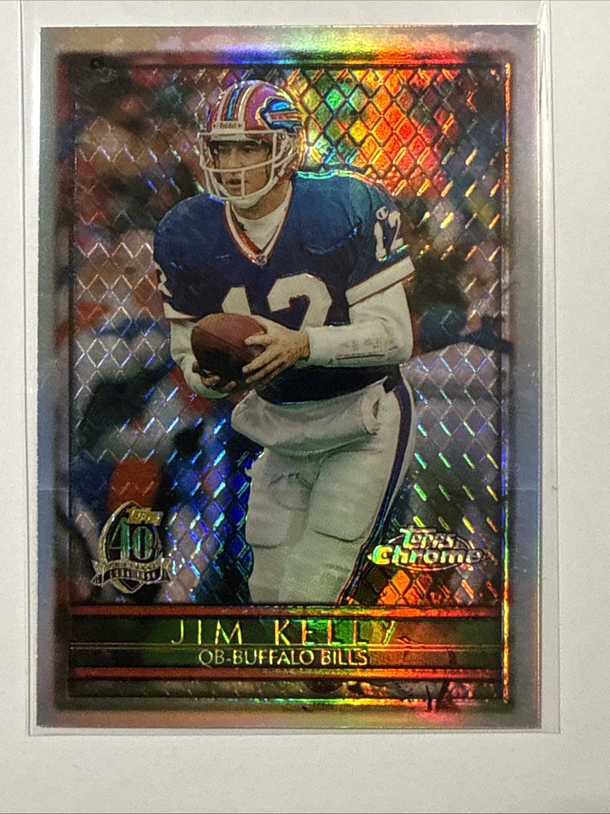 1996 Topps Chrome Refractors Jim Kelly #32 Buffalo Bills