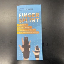 Fanwer Finger Splint, Adjustable All Day Comfort -Open Box