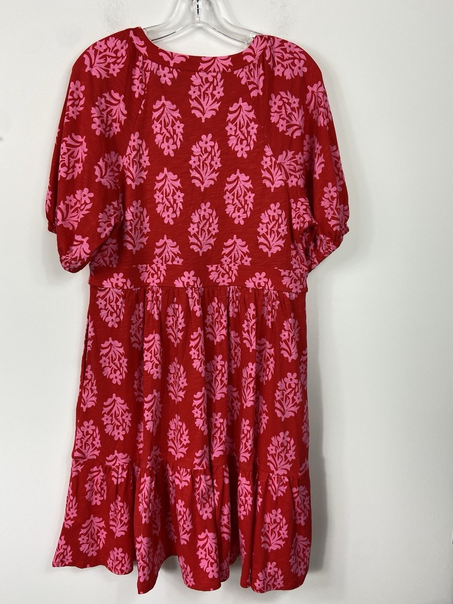 Boden Piper Short Jersey Dress US Size 10 Red Pink