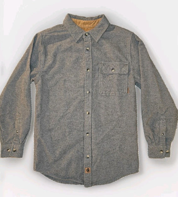 Legendary Whitetails Men's Buck Camp Flannel Shirt/Jacket Size SMALL Gray Thick